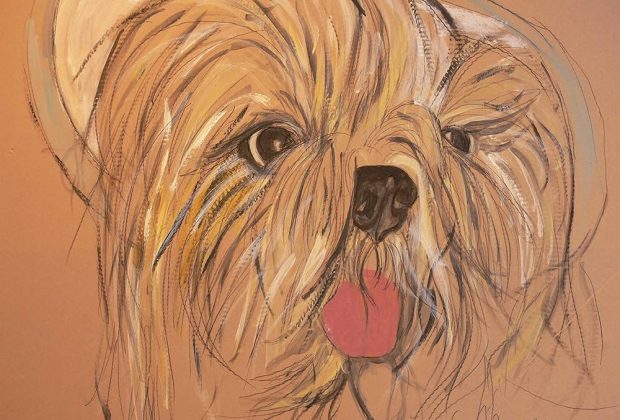 Crea un retrato de un perro en un atrevido estilo pintado impresionista